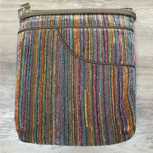 Vintage Danny K Adjustable Crossbody Purse Retro Hippe Boho Stripe Print